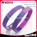 Cheap custom logo bracelet high quality wide silicone rubber wristband